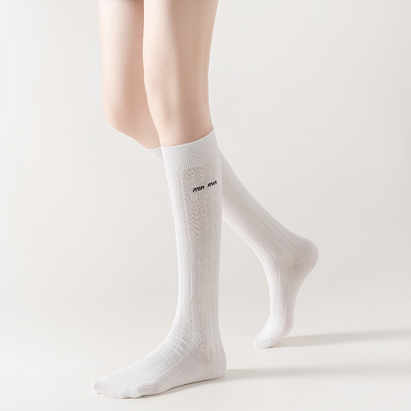 抗起球ins春夏双针薄棉刺绣小腿日系透气防臭堆堆白袜子女学院风,淘宝优惠券,粉丝福利购,淘宝优惠卷