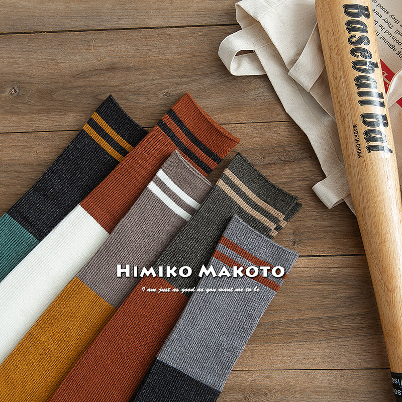 抗起球ins拼色过膝袜条纹精梳棉防掉长筒袜学院风韩版高筒袜子女,淘宝优惠券,粉丝福利购,淘宝优惠卷