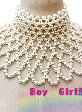 奢华复古感珍珠项链宴会质感夸张