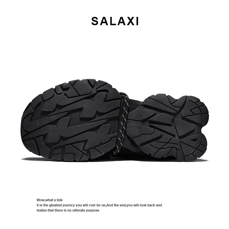 Salaxi/莎莱茜新款暗黑提花重工弹簧厚底休闲鞋女弯刀老爹鞋男,淘宝优惠券,粉丝福利购,淘宝优惠卷