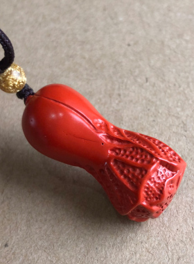高纯度朱砂小白菜吊坠挂件百财项链立体雕刻手工白菜饰品男女