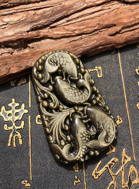 天然黑曜石四季有鱼吊坠金曜石鱼儿飞挂件送证书