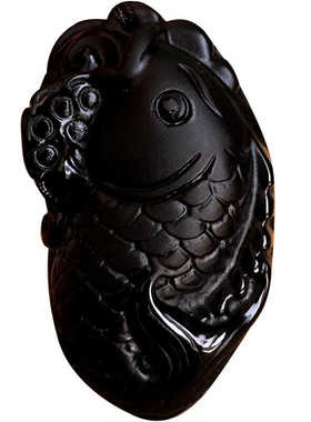 正宗黑曜石文昌鱼吊坠金榜题名锦鲤学生挂件鲤鱼鱼跃龙门连年有余