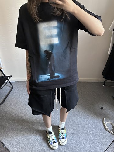 XieBro Eminem夏季高街说唱摇滚乐队vintage复古水洗T恤短袖tee-图0