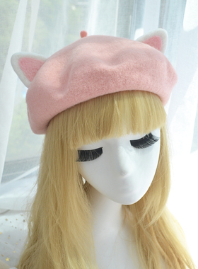 原创手工猫耳朵萌萌哒喵星人帽子