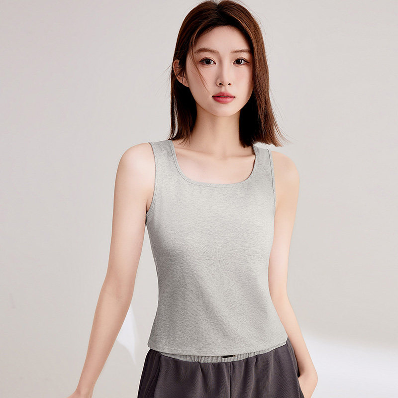 芬腾可安纯棉新款微弹休闲百搭简约时尚内衣纯色背心打底女可外穿