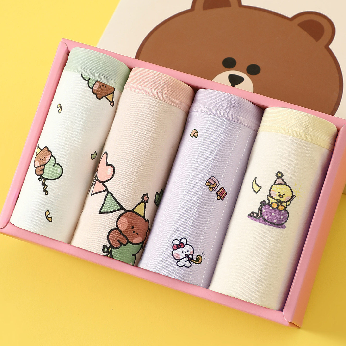 芬腾可安布朗熊联名纯棉少女内裤10A抑菌卡通可爱三角短裤女士,淘宝优惠券,粉丝福利购,淘宝优惠卷