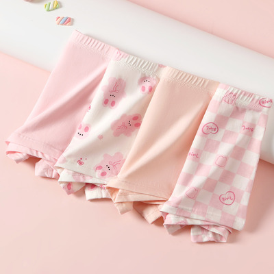 芬腾可安儿童内裤女童平角短裤纯棉四角裤宝宝全棉无骨底裤头女孩