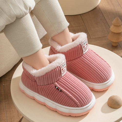 冬季儿童棉拖鞋室内包跟居家用防滑男童女童大童保暖亲子外穿可爱 - 图1