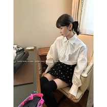 MONA 40 white long sleeves shirt female small sub design Sensation Little Crowblouse 2023 new autumn and winter