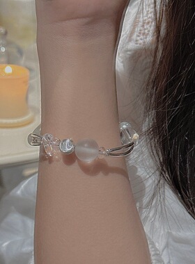 S925纯银韩版小众设计感复古弯管手链韩国风简约时髦首饰品批发