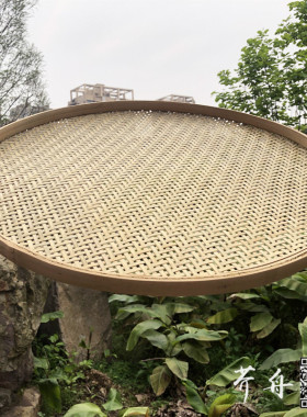 竹编有孔簸箕米筛子茶叶竹筐家用