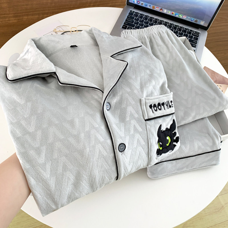 海岛绒睡衣男士秋冬季长袖青少年加大码保暖冬天卡通家居服套装,淘宝优惠券,粉丝福利购,淘宝优惠卷