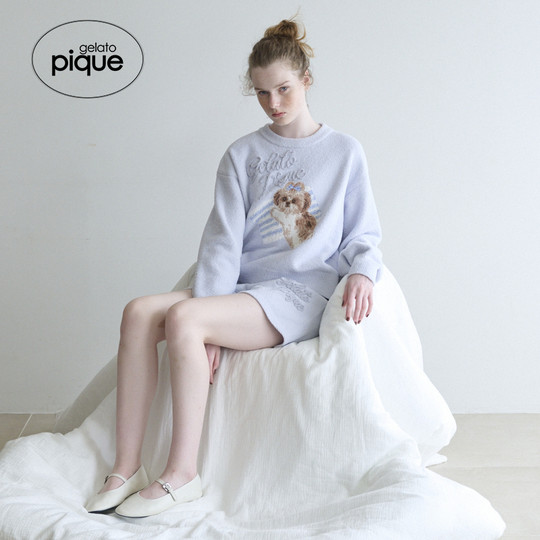 Gelato pique25 autumn and winter new women's pajamas half-velvet Shih Tzu pullover home PWNT254039
