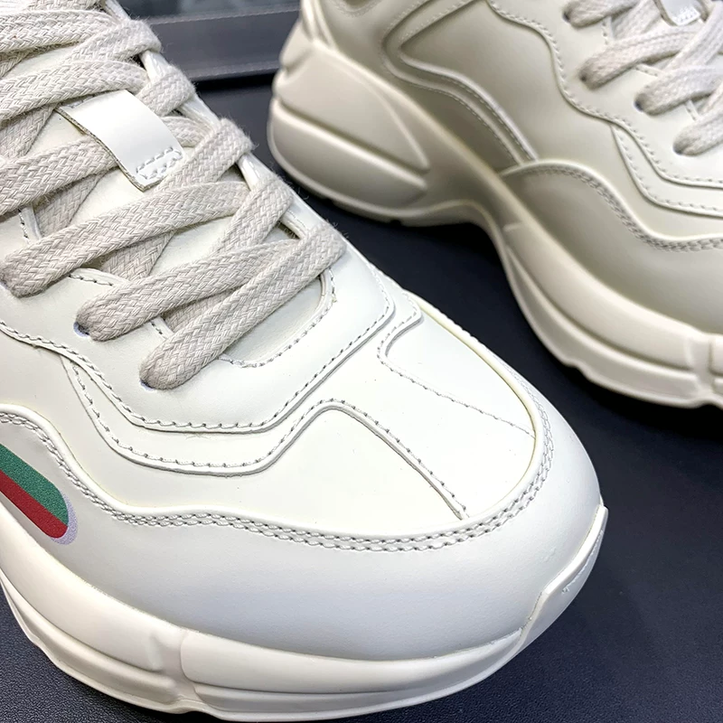 Инс стильная зима новый стиль G family dad shoes мужские кожаные ретро принты спортивные туфли толстая подошва с подъемом повседневная обувь