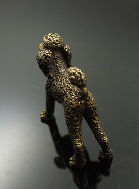 黄铜实心贵宾犬狗小铜器