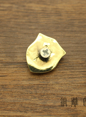 铜海盗海贼王骷髅徽章财布扣 创意黄铜+白铜双色镶嵌骷髅装饰扣