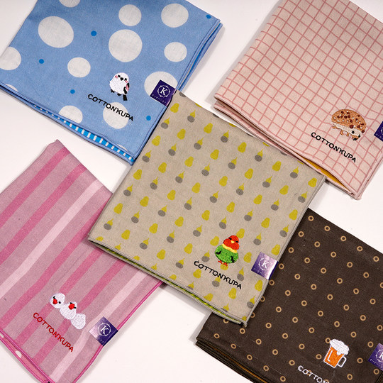 Мягкий впитывающий пот носовой платок из чистого хлопка с принтом и вышивкой.