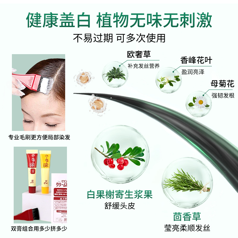 日本Bigen美源 可瑞慕染发剂黑发遮白植物进口正品旗舰店染发膏 - 图1