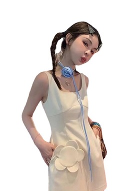 系带玫瑰花项链布料女亏本冲量