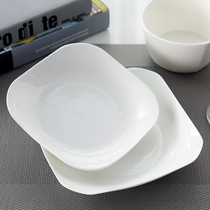 Pure White Ceramic Dish Bowl dish suit Home Jane about deep disc Dish Soup Pan Chinese Cutlery