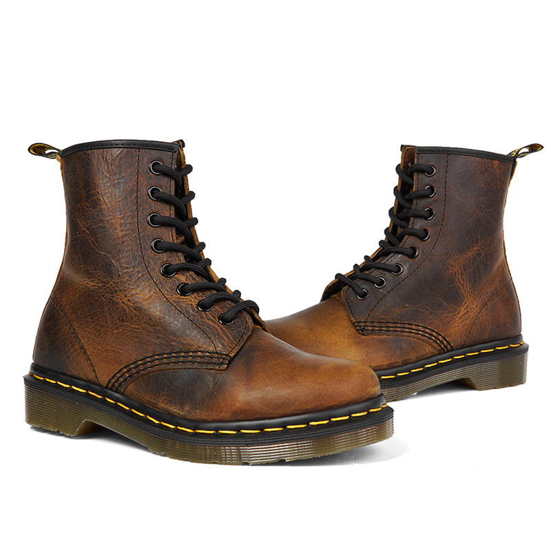 疯家定制  马丁靴男复古疯马皮机车棕色短靴女中古vintage鞋子,淘宝优惠券,粉丝福利购,淘宝优惠卷