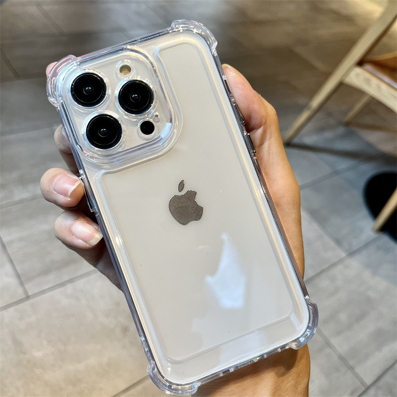 透明四角防摔苹果13手机壳适用iphone14promax新款11全包12简约x太空壳xr网红xsmax爆款se保护7p套8p软壳plus