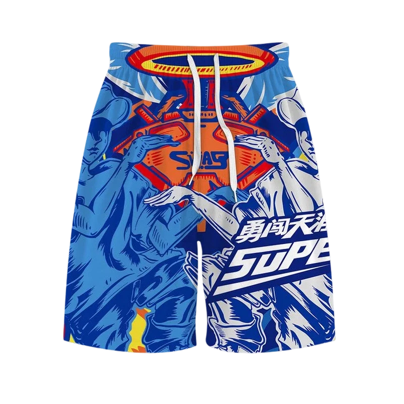 夏季搞笑趣味冰红茶茉莉绿茶饮料短裤男女情侣装潮流宽松短袖T恤 - 图0