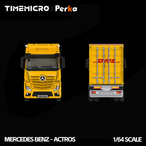 TM & Perka 联名款1:64 奔驰Actros物流货柜车 仿真合金汽车模型 - 图2
