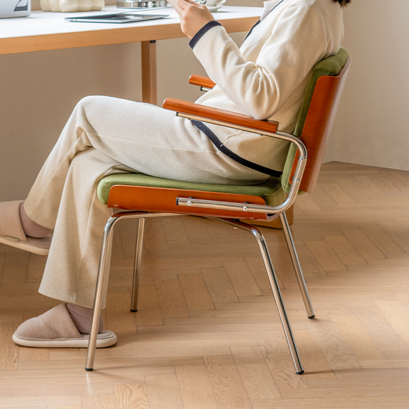 客厅实木单人椅阳台休闲舒适靠背座椅懒人家用舒服久坐沙发躺椅子 - 图0