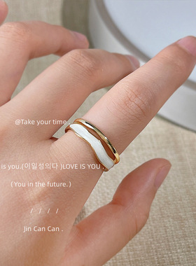 14K镀铜滴釉开口可调戒指