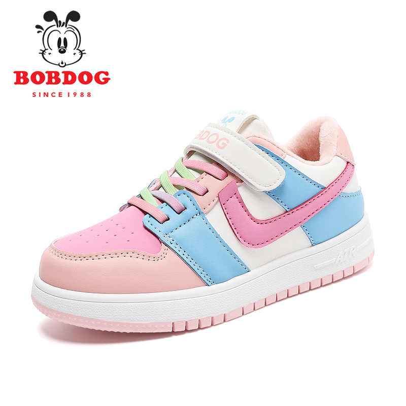 巴布豆童鞋女童二棉鞋2025冬季女孩板鞋中大童加绒保暖儿童运动鞋 - 图3