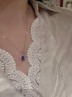 S925纯银新中式天然紫水晶葫芦项链女纳福高级感气质锁骨链潮2026