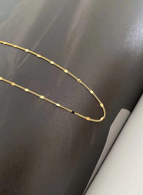 S999足银闪片裸链亮片项链女夏小众设计轻奢高级感纯银锁骨链