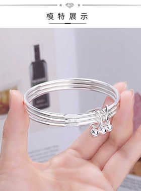 铃铛手环玖鸣925银好看韩版女