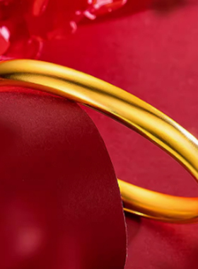 铜镀真金新款仿真黄金心经古法传承手镯环女久不掉色999足沙金