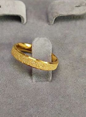 2025新款正品铜镀真金情侣磨砂轻奢戒指满天星百搭清新尾戒