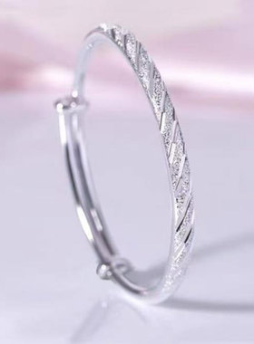 925银小众设计圆肚满天星手镯轻奢高级感推拉可调节手环手饰