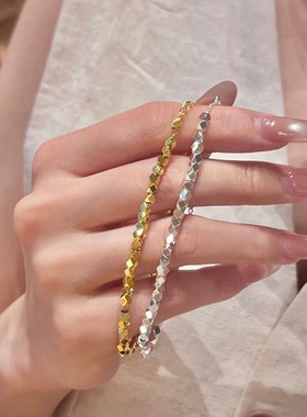 2026新款碎银几两手链女轻奢小众高级感设计超闪沙金手串首饰女生