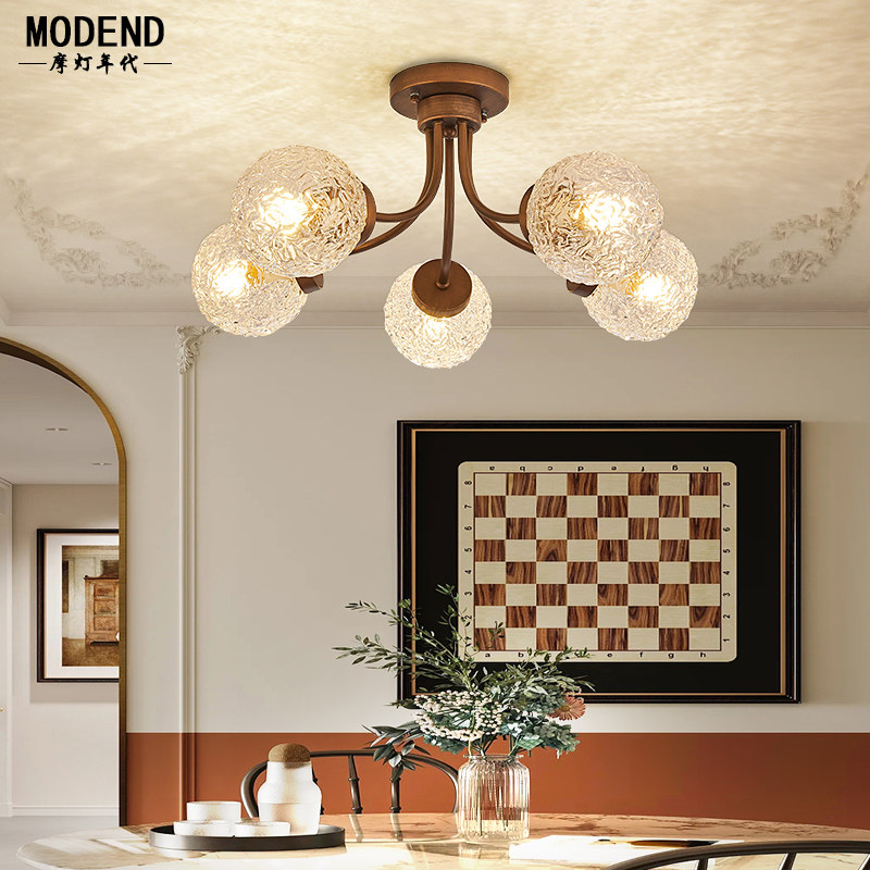 中古客厅吊灯美式南洋风铁艺卧室法式复古轻奢餐厅北欧魔豆灯具,淘宝优惠券,粉丝福利购,淘宝优惠卷