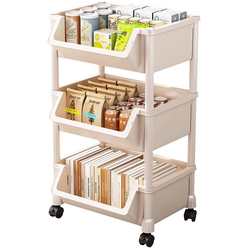 日本进口MUJIE小推车零食置物架家用落地多层客厅儿童玩具放书包,淘宝优惠券,粉丝福利购,淘宝优惠卷