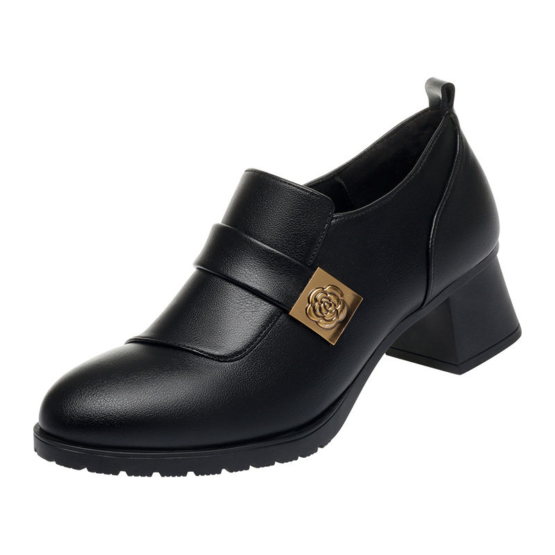 春秋款妈妈鞋软底舒适中年女鞋粗跟鞋子女款单鞋深口皮鞋一件,淘宝优惠券,粉丝福利购,淘宝优惠卷