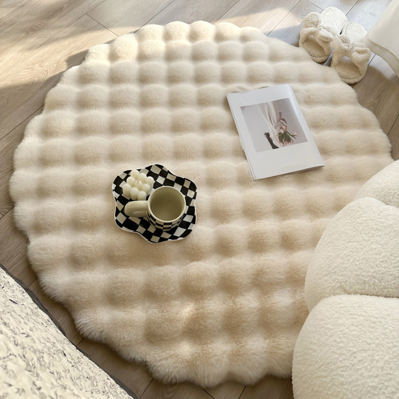 仿兔毛绒圆形地毯客厅沙发茶几毯卧室床边毯加厚泡泡绒毛毯地垫,淘宝优惠券,粉丝福利购,淘宝优惠卷