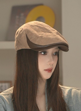 日系复古女秋冬保暖显脸小前进帽