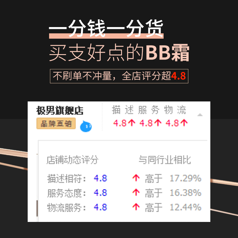 极男旗舰店男士BB霜素颜遮瑕膏男士化妆品彩妆初学者痘印瑕疵斑点粉底液裸妆1