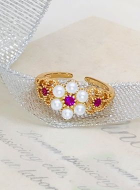 甜美戒指轻奢合金宫廷复古精致