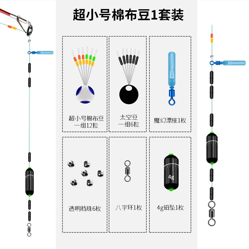 矶钓双定位豆棉布豆棉线结滑漂钓法线挡前打远投棉线结太空豆挡豆 - 图0