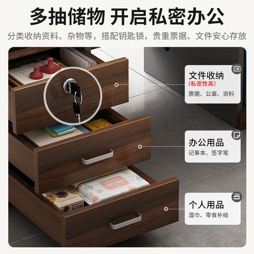 办公桌老板桌轻奢高级感大板桌办公室职员桌椅组合简约现代大班台 - 图0