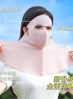 2026新款夏季防晒面罩全脸防紫外线遮全脸口罩女冰丝护颈脸基尼