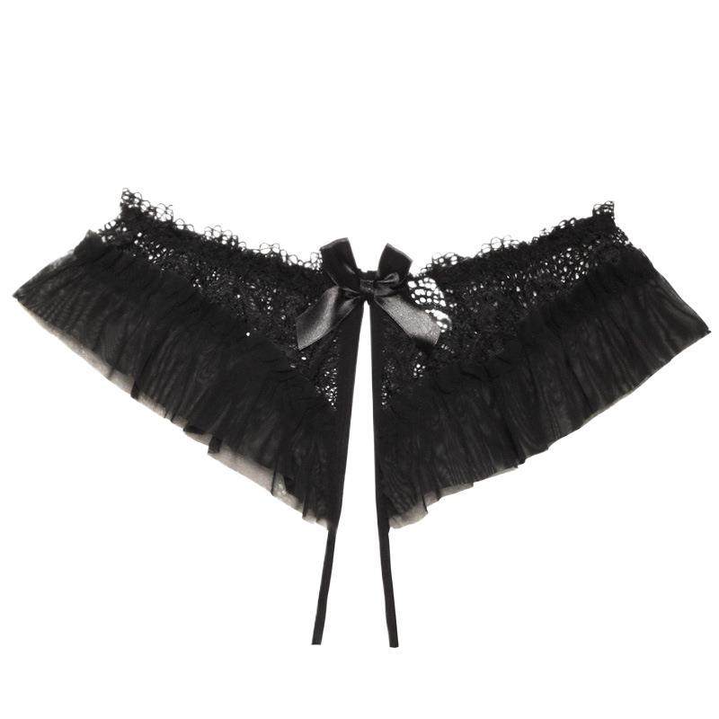 性感蕾丝内裤女纯欲风透明网纱镂空蝴蝶结开叉诱惑趣味低腰丁字裤,淘宝优惠券,粉丝福利购,淘宝优惠卷